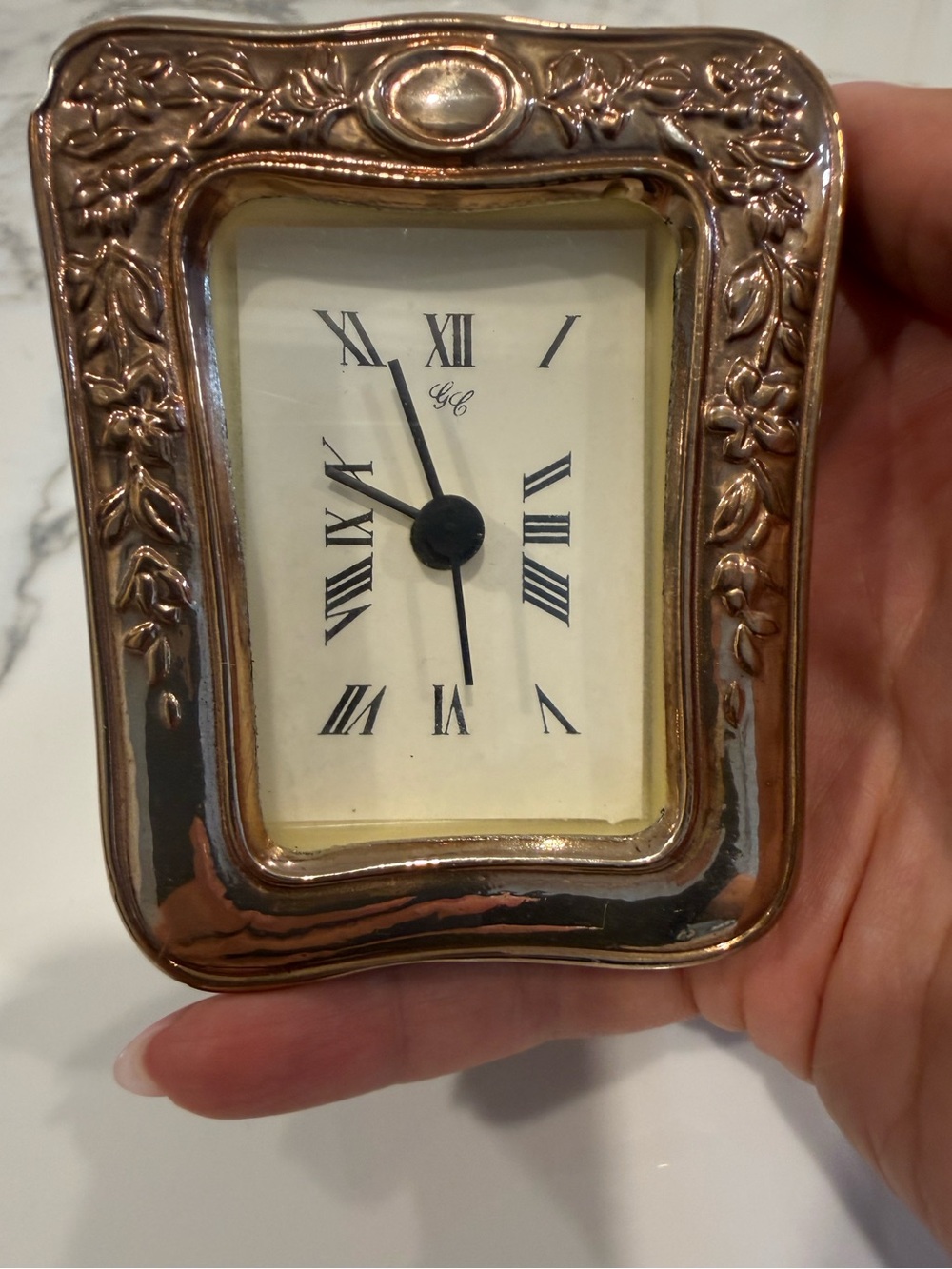 Vintage HECHINGER QUARTZ 925 silver clock ~1970s/80s made in West Germany